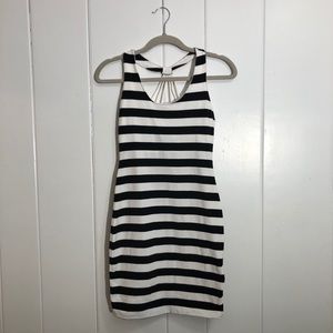 Guess Black and White Striped Dress